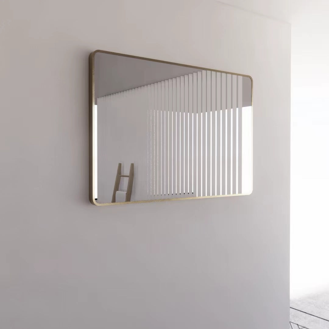 RIVA Rectangle Framed Mirror 900/1200mm - Brushed Gold