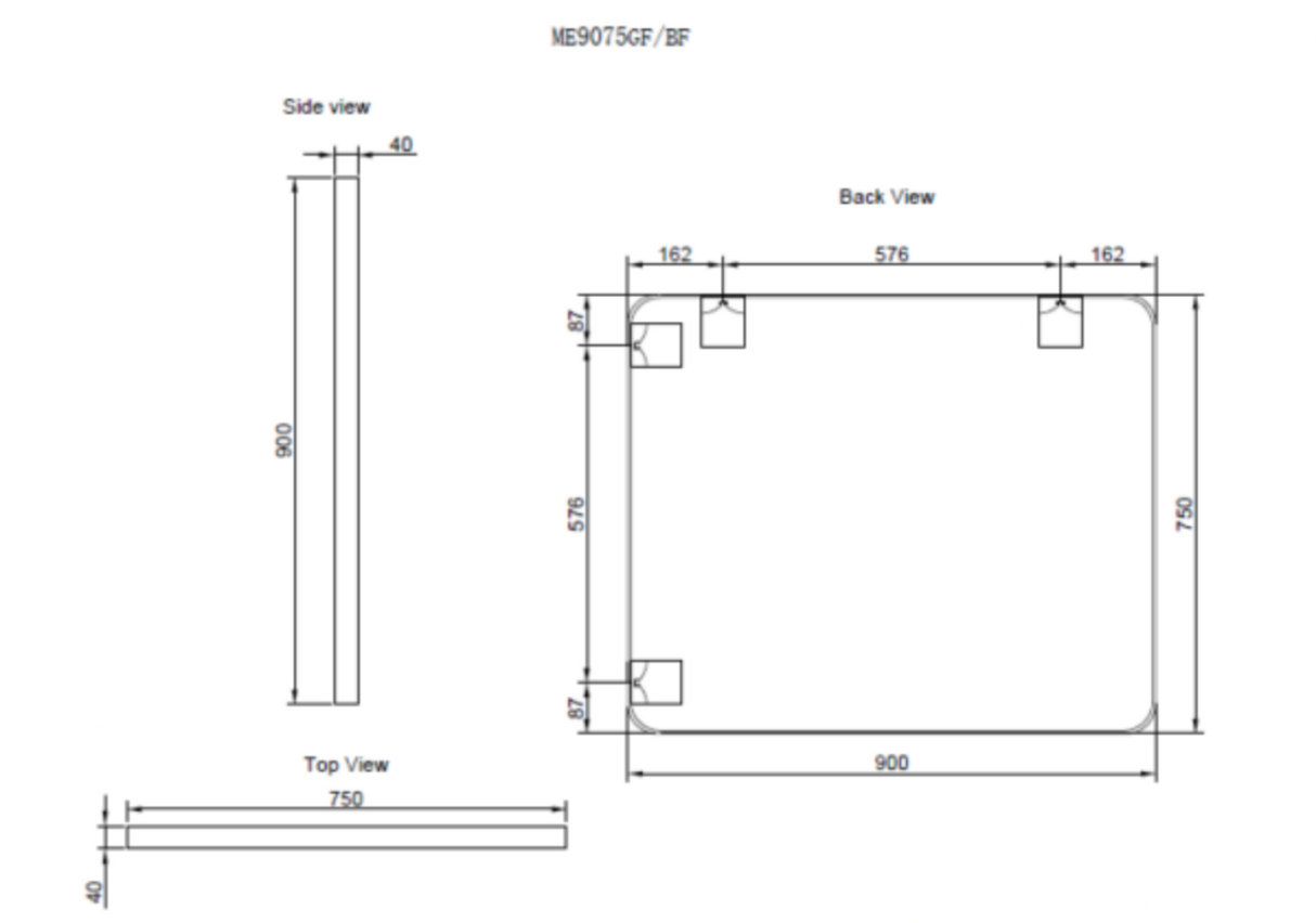 RIVA Rectangle Framed Mirror 900/1200mm