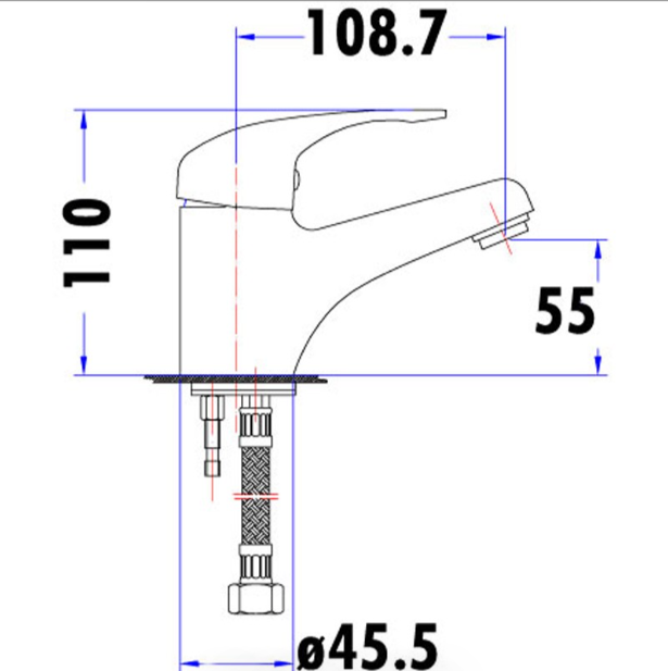 Ruby Basin Mixer 35mm Cartridge (Chrome)