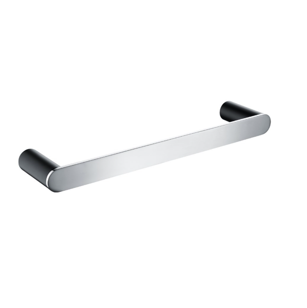 RUSHY Towel Bar 300mm - Black & Chrome