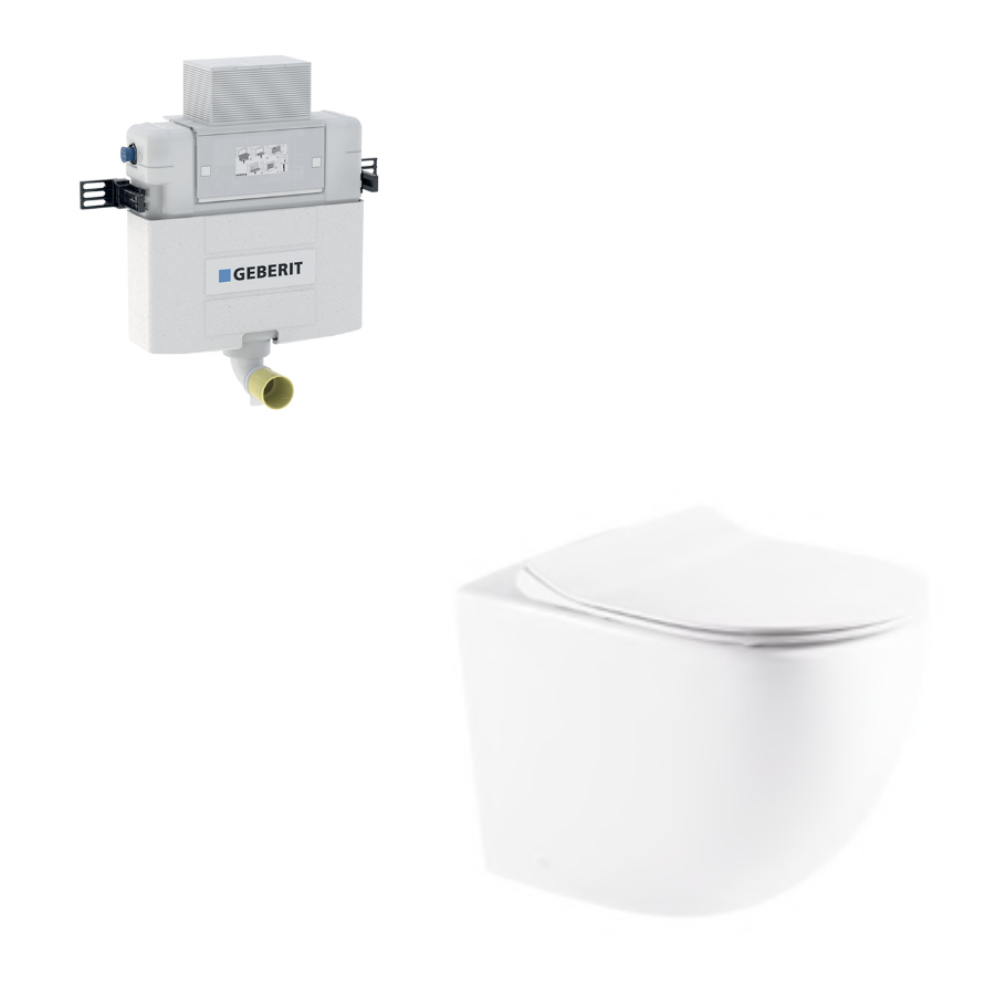 Raul99 Rimless Wall Faced Floor Toilet Pan (Matte White)