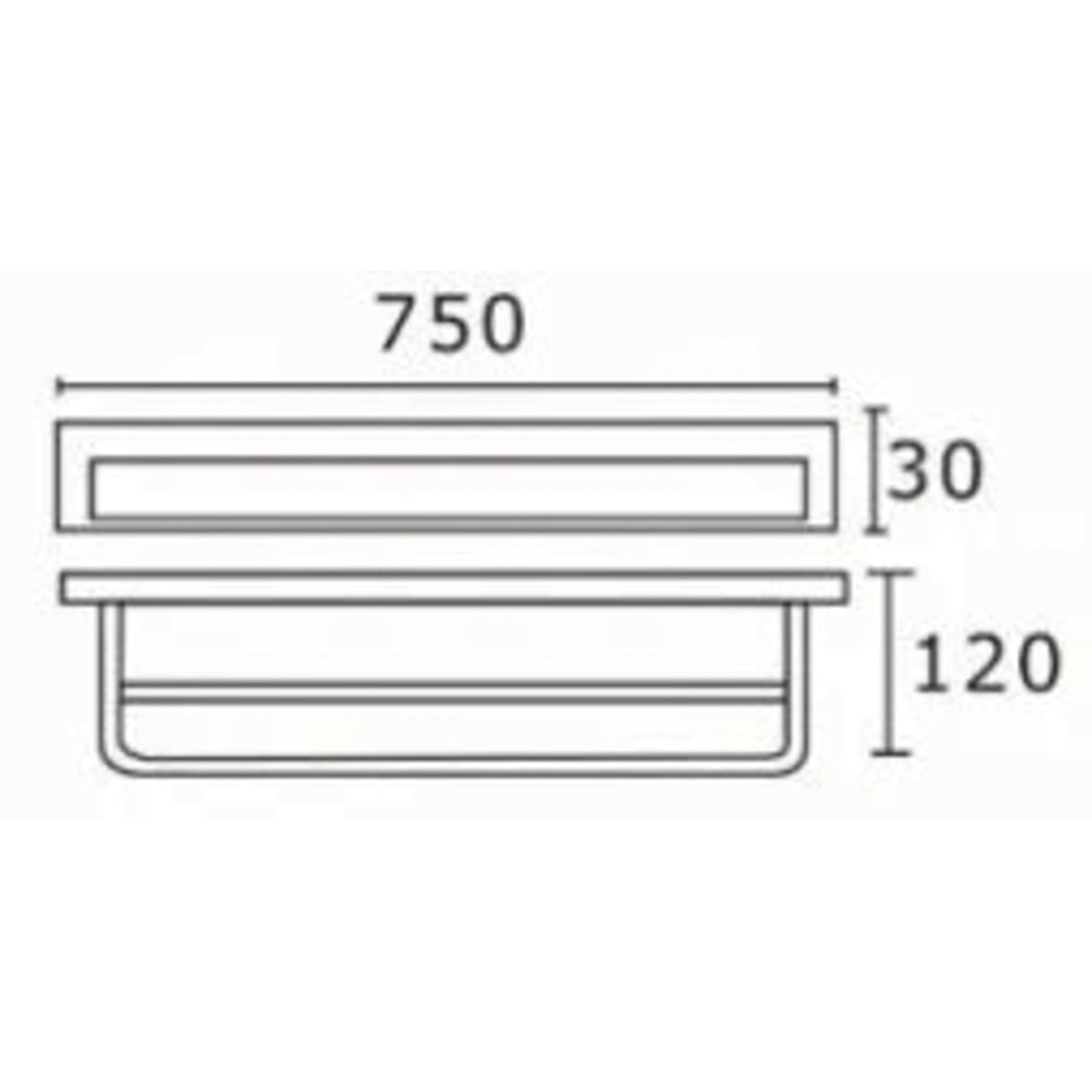 RECXIS Double Towel Rail 750mm