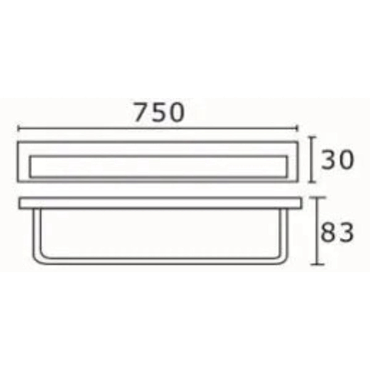 RECXIS Single Towel Rail 750mm