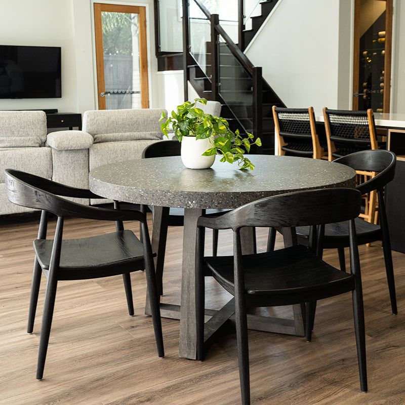 Reed Teak Armchair – Black 0.57m