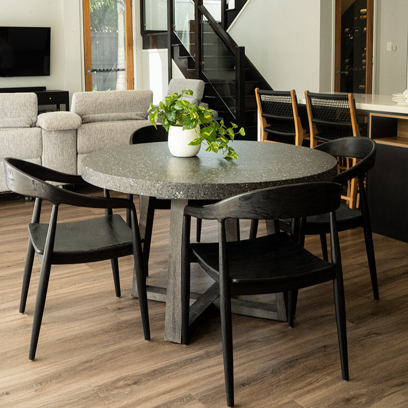 Reed Teak Armchair – Black 0.57m