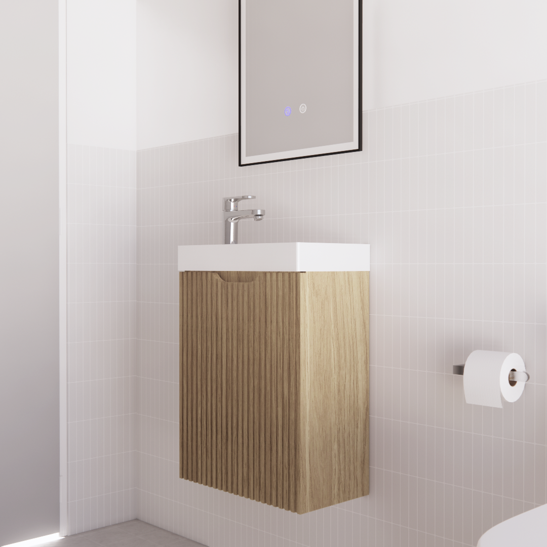 ABS Vienna Mini Wall Hung Vanity 450 (American Oak)