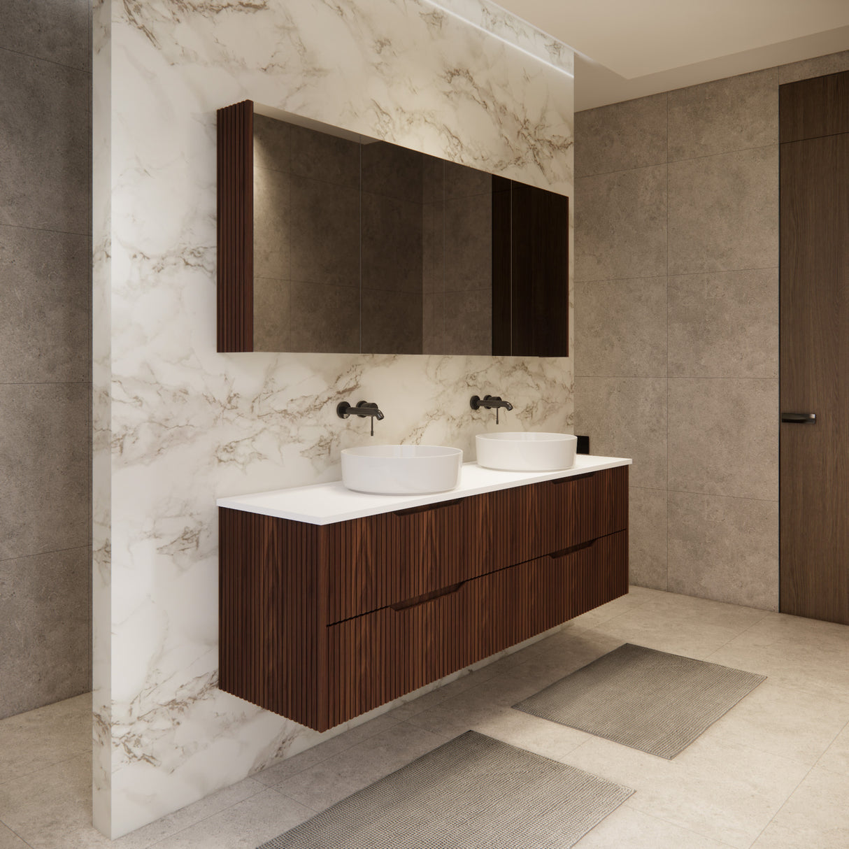 Riva BALI Wall Hung Vanity Brown Oak