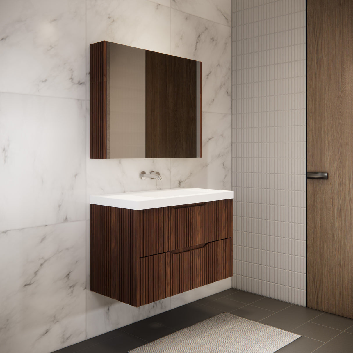 Riva BALI Wall Hung Vanity Brown Oak