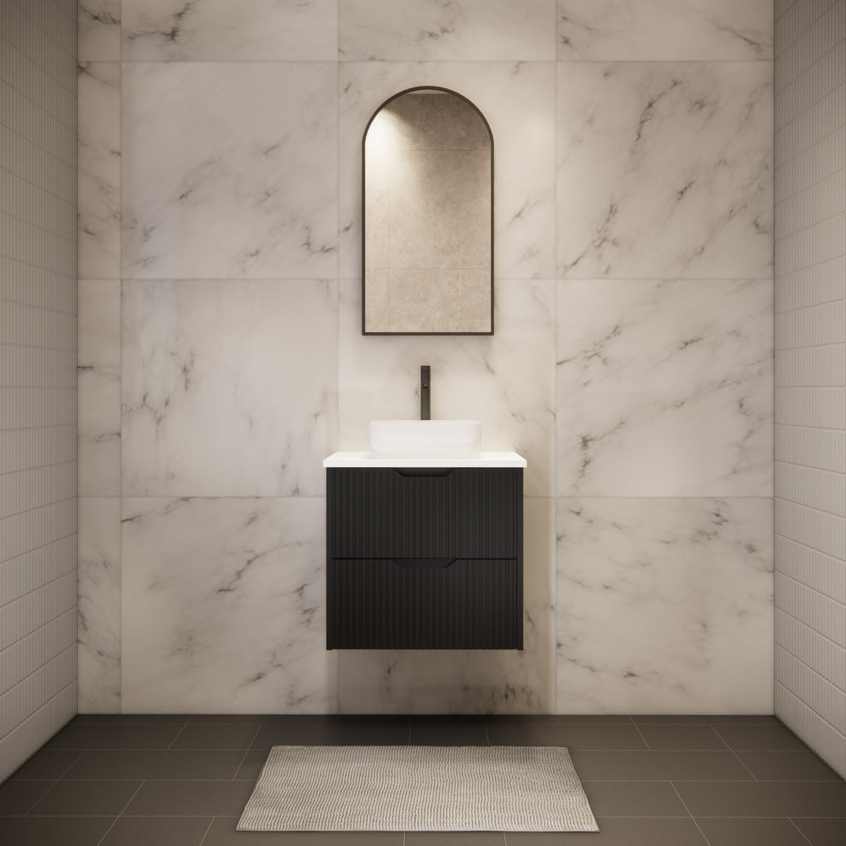 Riva BALI Wall Hung Vanity Matte Black