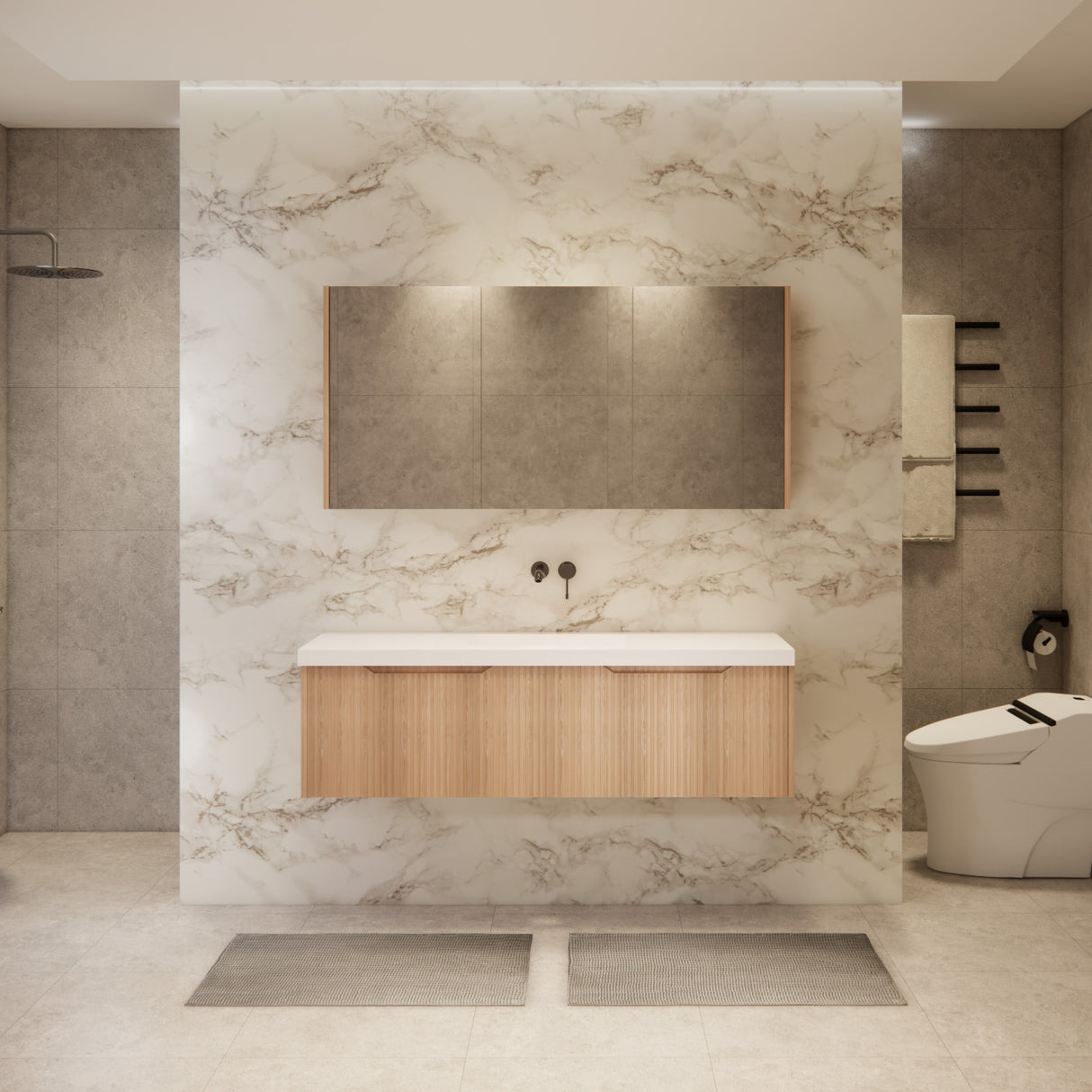 Riva VIENNA Wall Hung Vanity American Oak