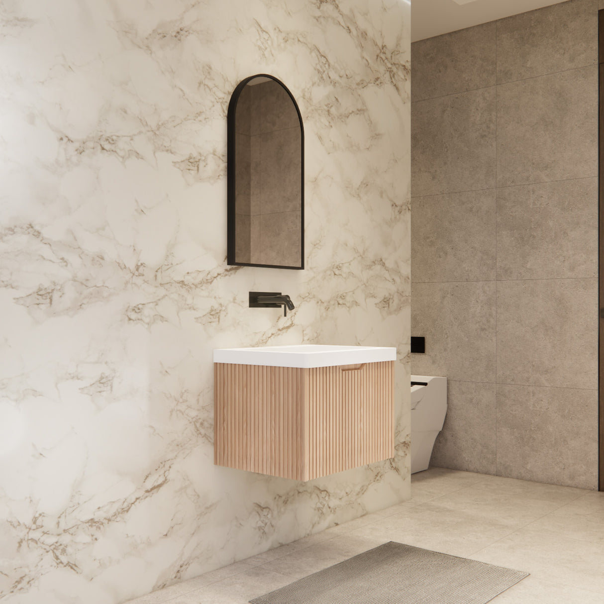 Riva VIENNA Wall Hung Vanity American Oak