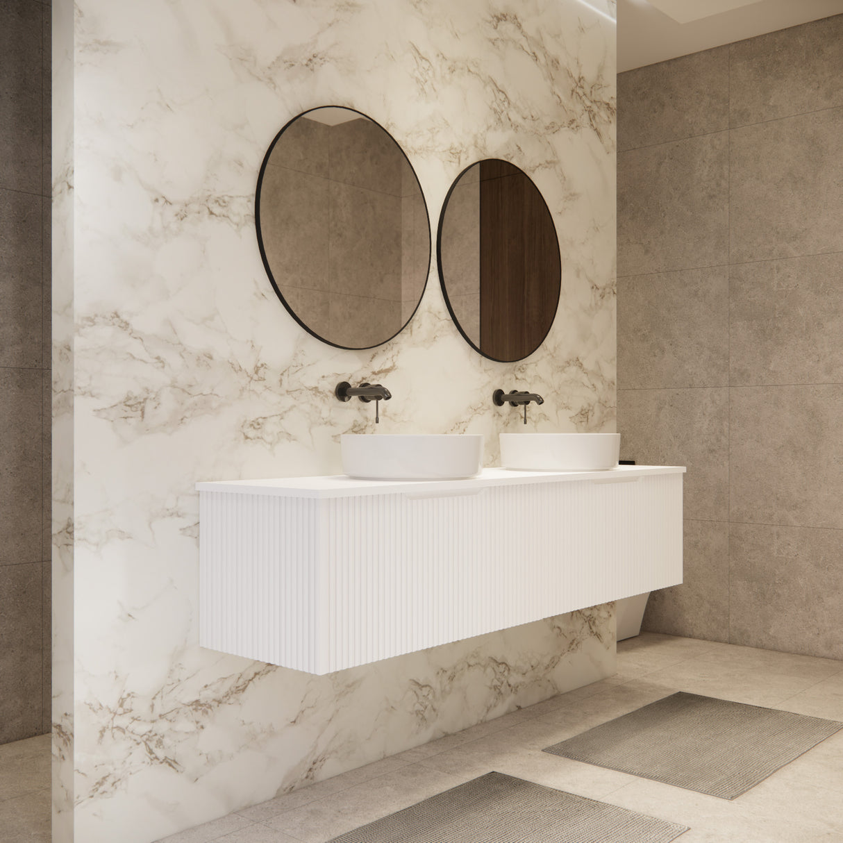 Riva VIENNA Wall Hung Vanity Matte White