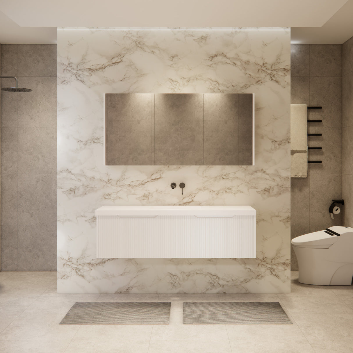 Riva VIENNA Wall Hung Vanity Matte White