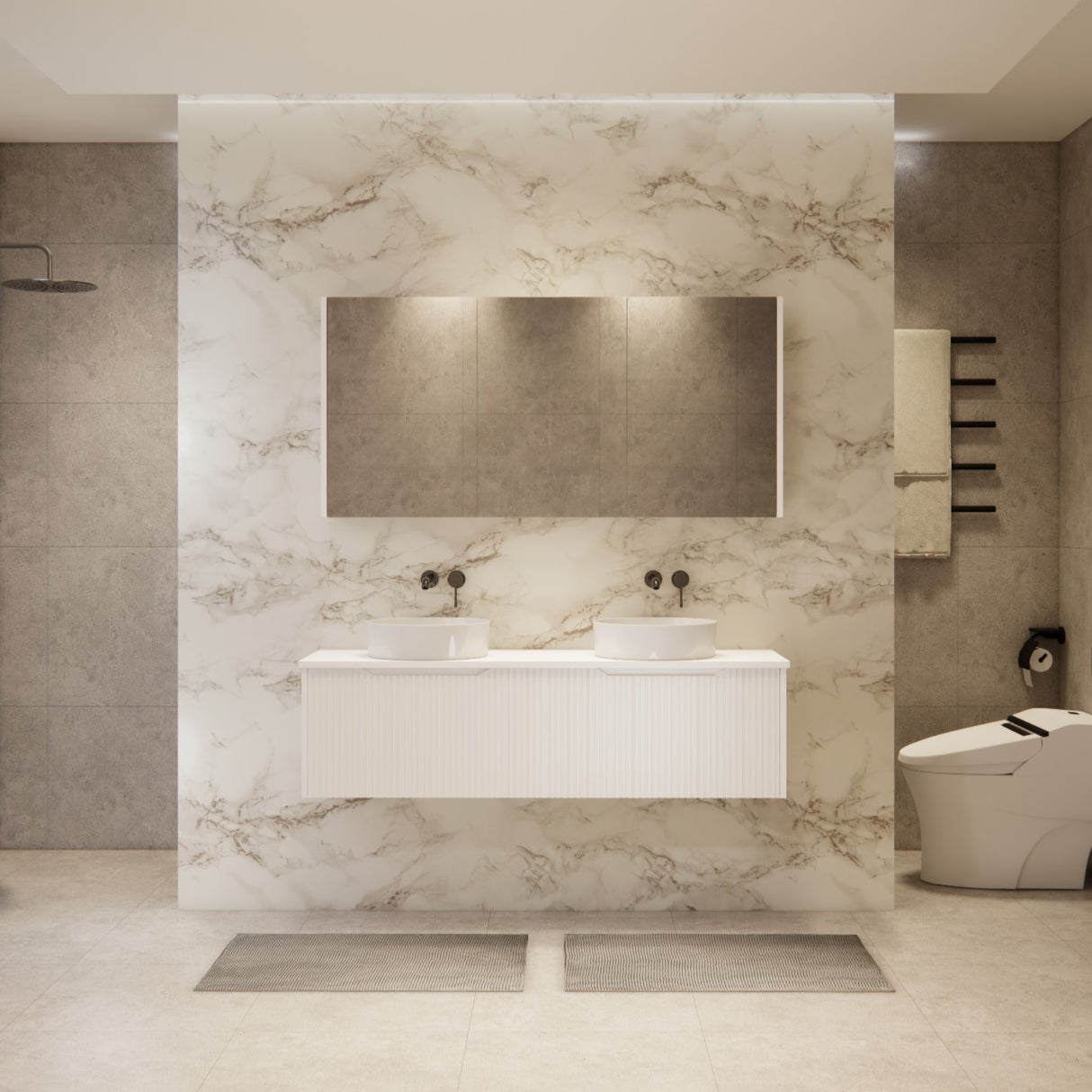 Riva VIENNA Wall Hung Vanity Matte White