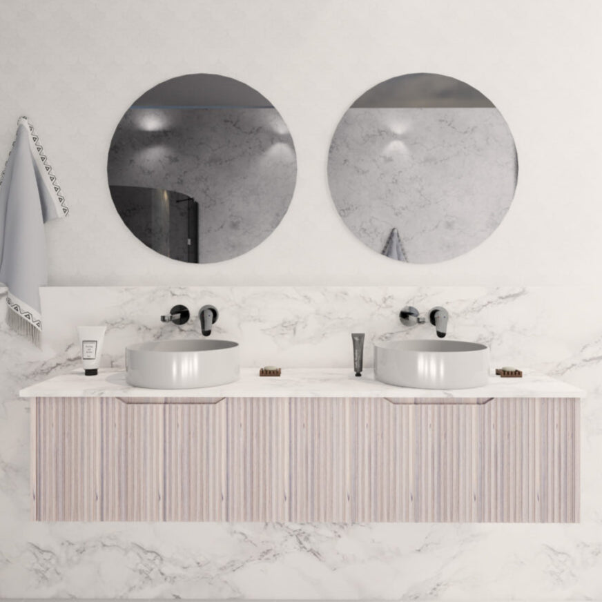 Riva VIENNA Wall Hung Vanity White Oak (All Sizes)-1800