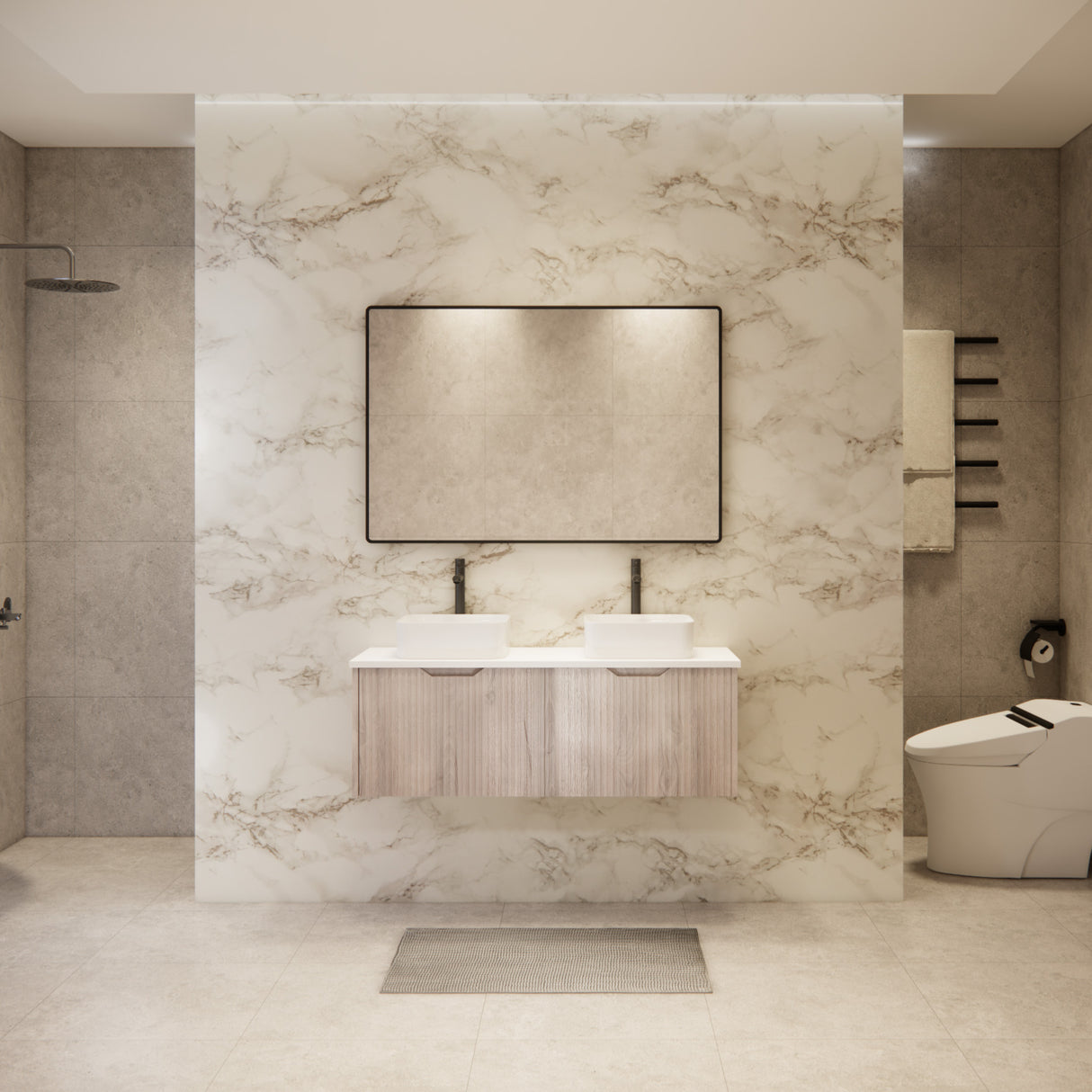 Riva VIENNA Wall Hung Vanity White Oak (All Sizes)