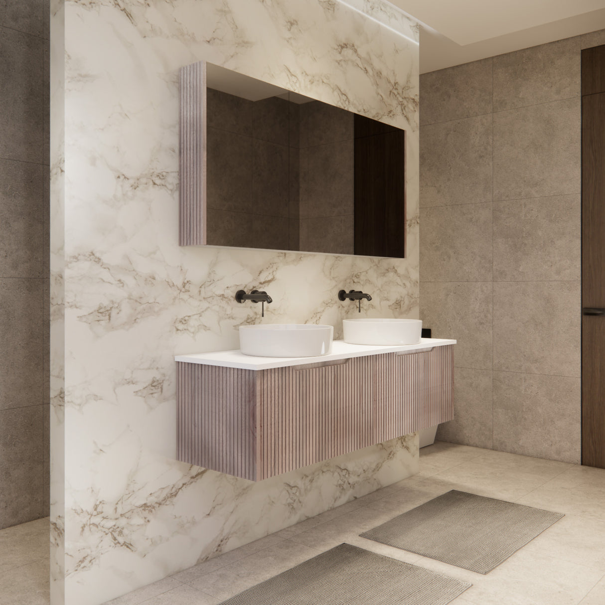 Riva VIENNA Wall Hung Vanity White Oak (All Sizes)