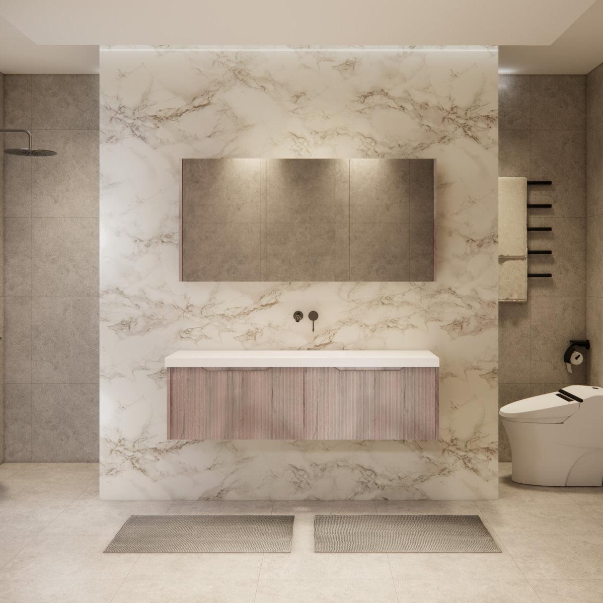 Riva VIENNA Wall Hung Vanity White Oak (All Sizes)