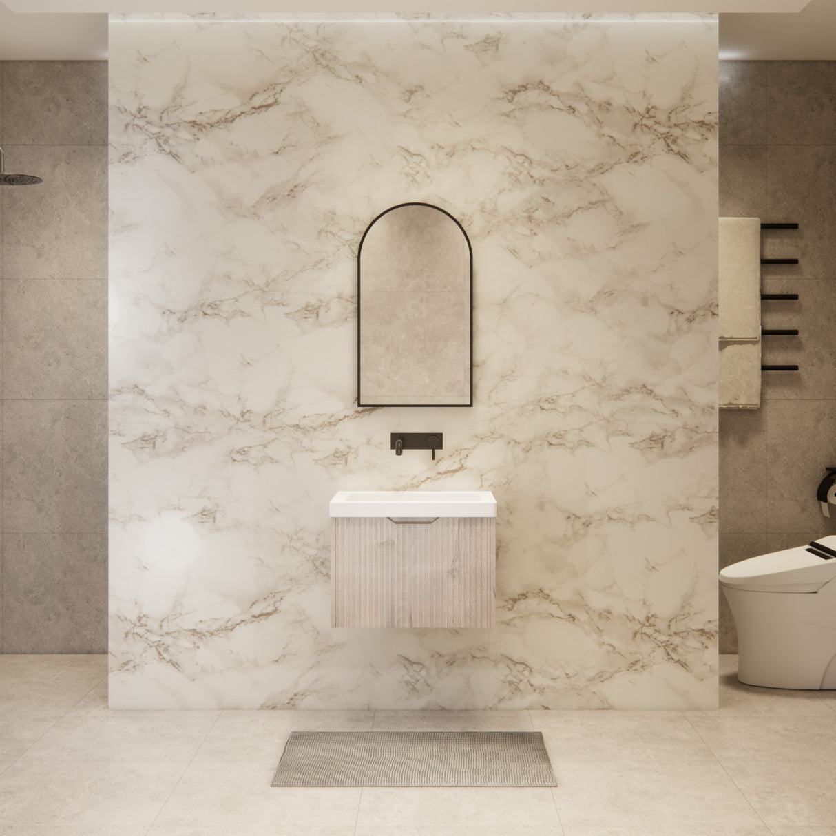 Riva VIENNA Wall Hung Vanity White Oak (All Sizes)