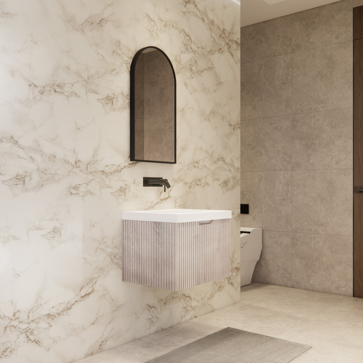 Riva VIENNA Wall Hung Vanity White Oak (All Sizes)