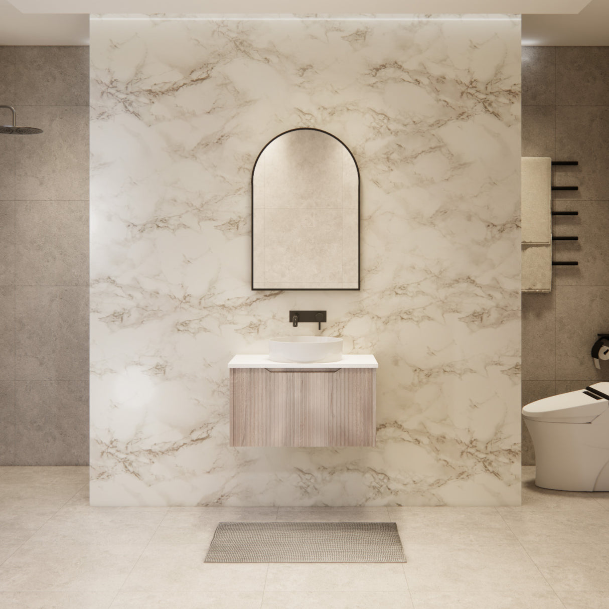 Riva VIENNA Wall Hung Vanity White Oak (All Sizes)