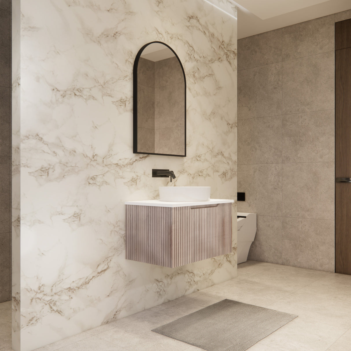 Riva VIENNA Wall Hung Vanity White Oak (All Sizes)