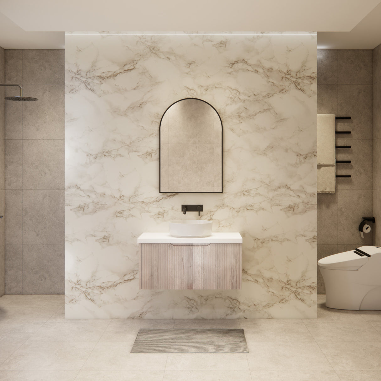 Riva VIENNA Wall Hung Vanity White Oak (All Sizes)