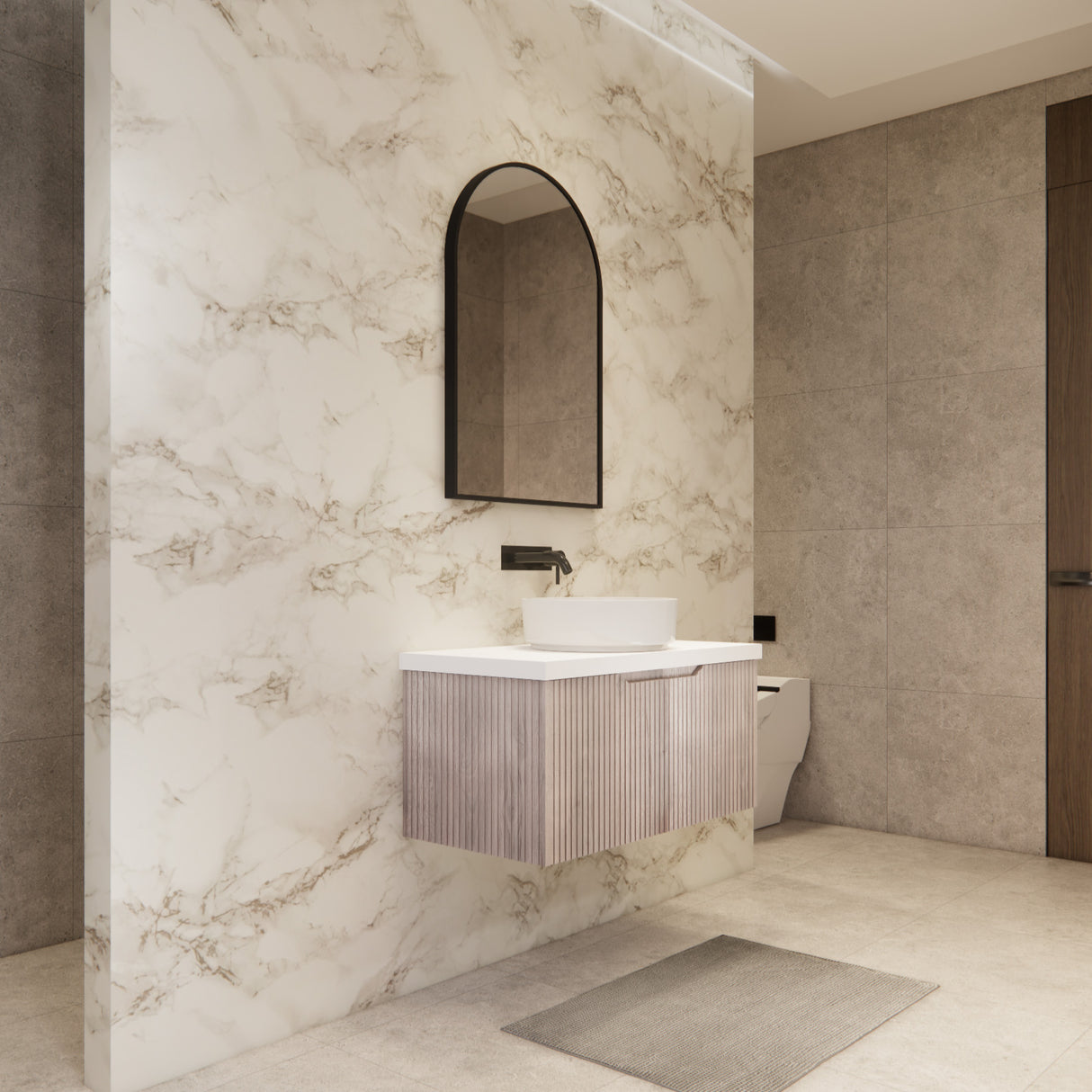 Riva VIENNA Wall Hung Vanity White Oak (All Sizes)