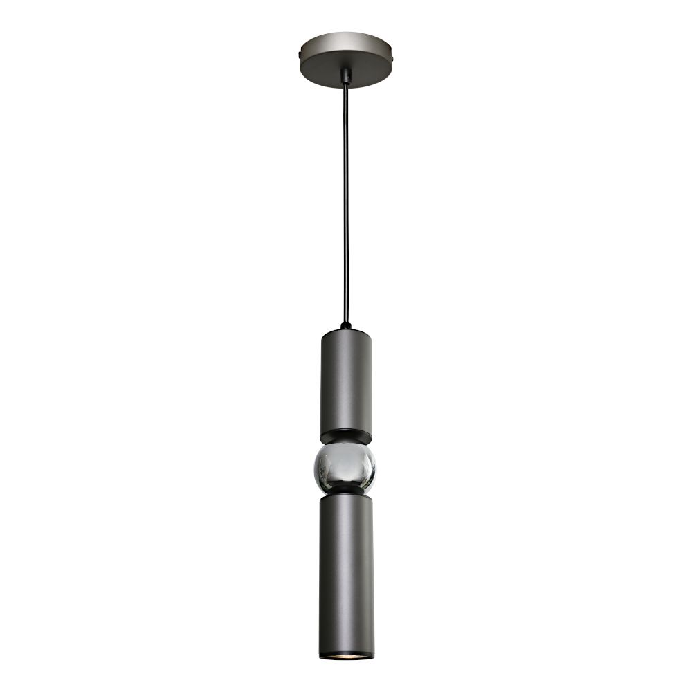 Rolo Single GU10 Pendant Charcoal / Chrome