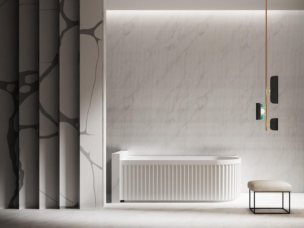 ROMA Corner Back to Wall Bathtub with Non-Overflow (Gloss White/Matte White) (Right/Left Corner)(1500/1700)