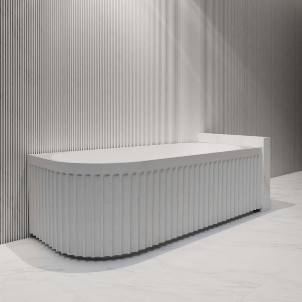ROMA Corner Back to Wall Bathtub with Non-Overflow (Gloss White/Matte White) (Right/Left Corner)(1500/1700)