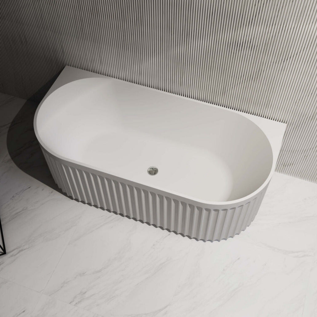ROMA Back To Wall Bathtub with Non-Overflow (Matte White) (1500/1700mm)