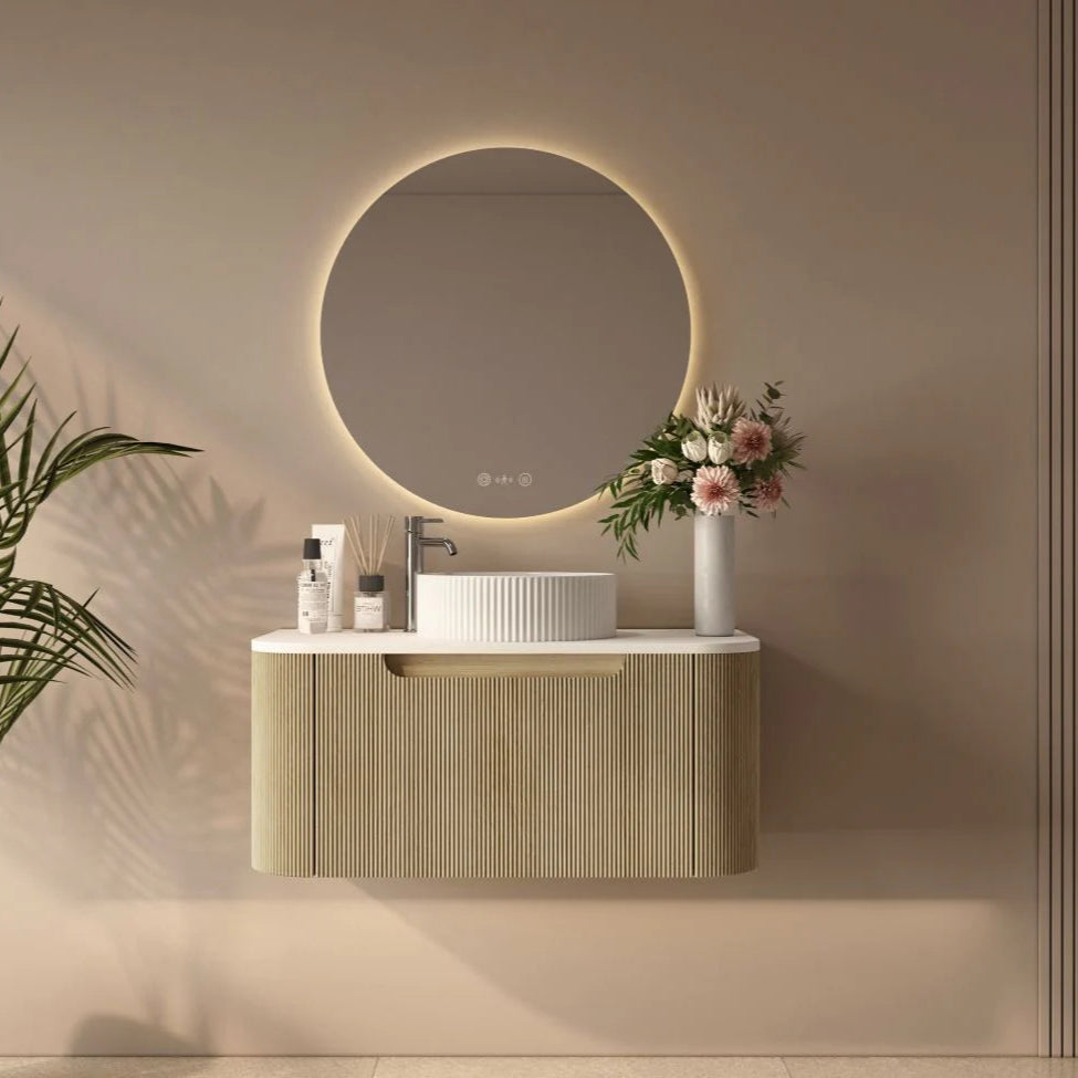 Rome Wall Hung Vanity Bur Oak 900mm