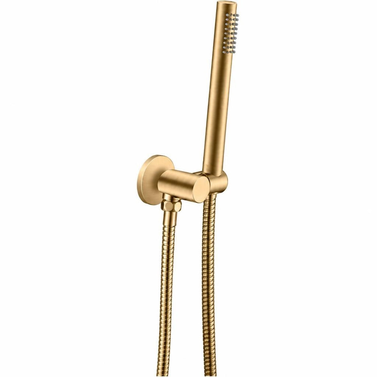 AQU Round Hand Shower Rail With Handheld Shower - Brushed Gold