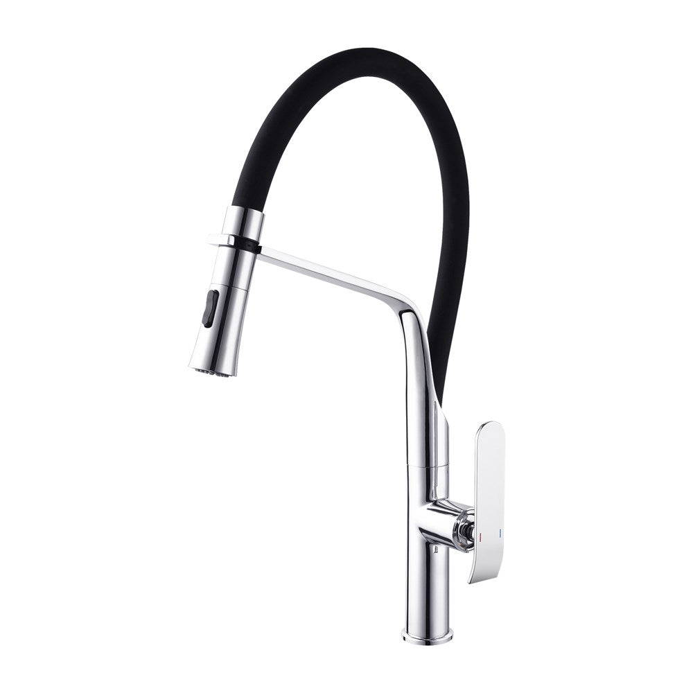 Round Pull Out Kitchen Sink Mixer Tap - Chrome