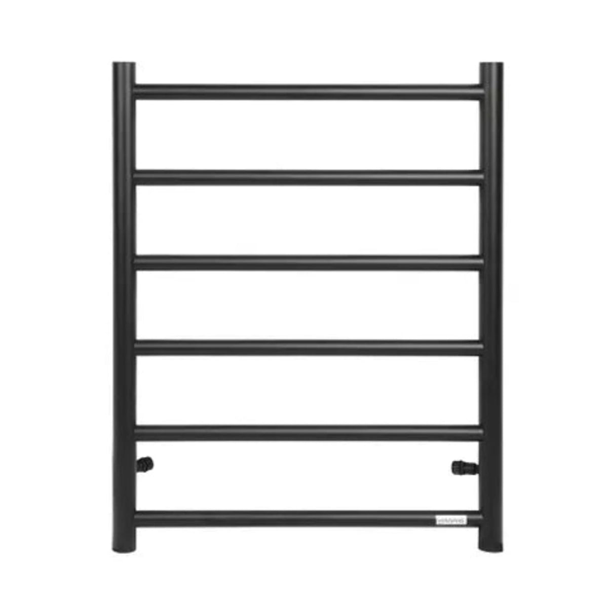 UNIVERSAL Round Electric Heated Towel Rack 6 Bars Inlet - Black