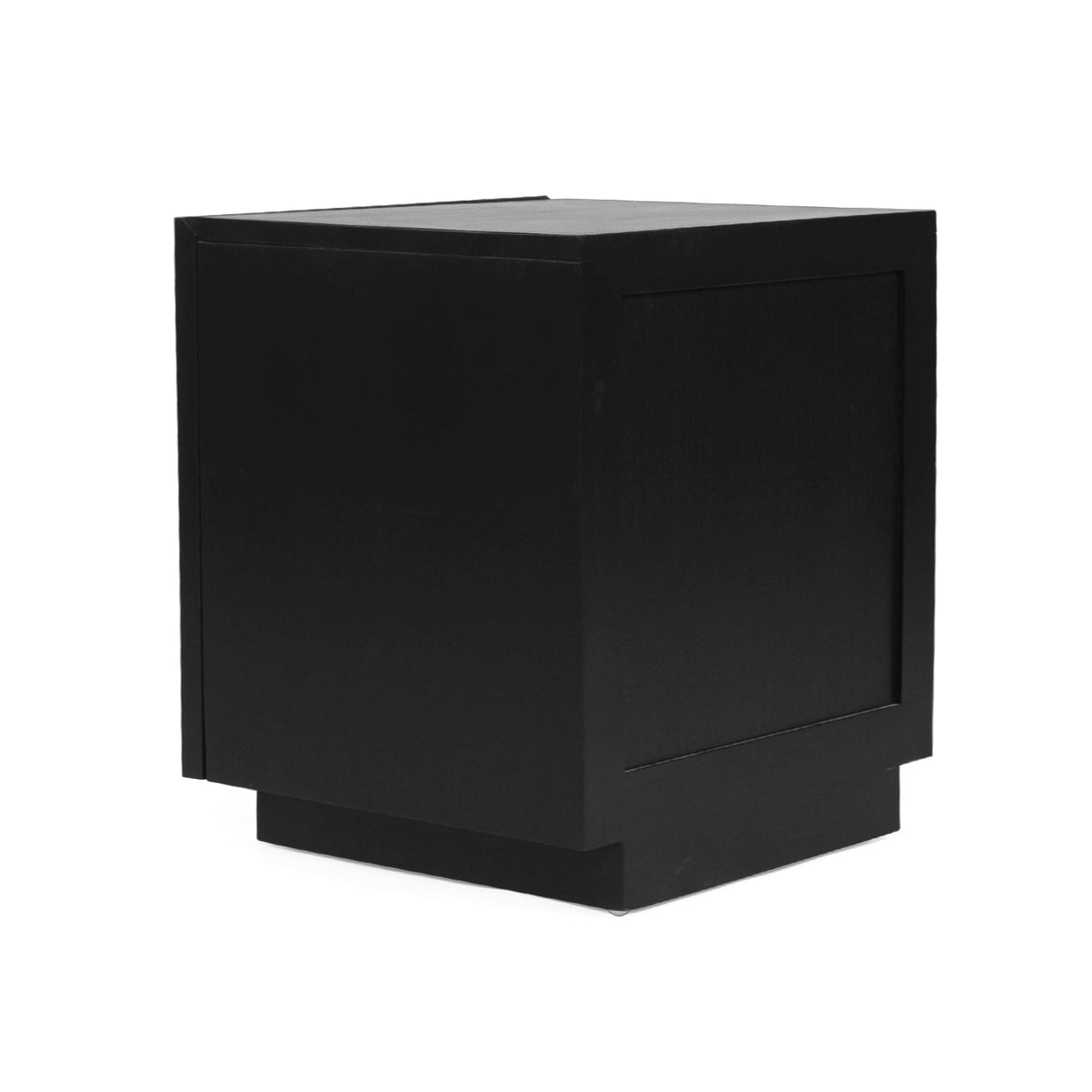 Ryan Mahogany Wood Bedside Table – Black -0.55m