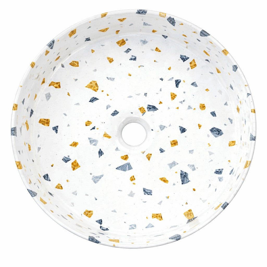 SASSO 36 Countertop Basin Gold Terrazzo (Round: 360x360x120)