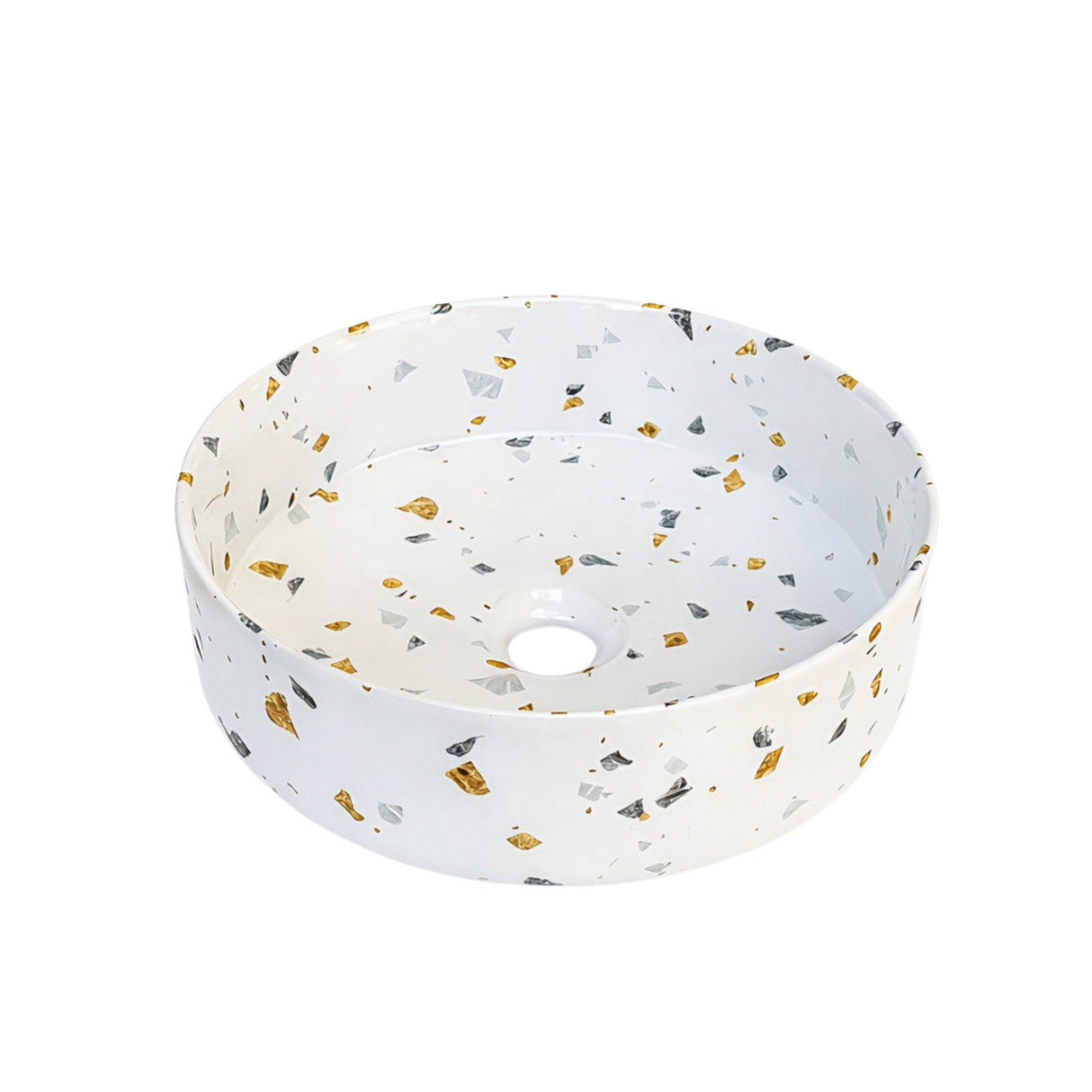 SASSO 36 Countertop Basin Gold Terrazzo (Round: 360x360x120)