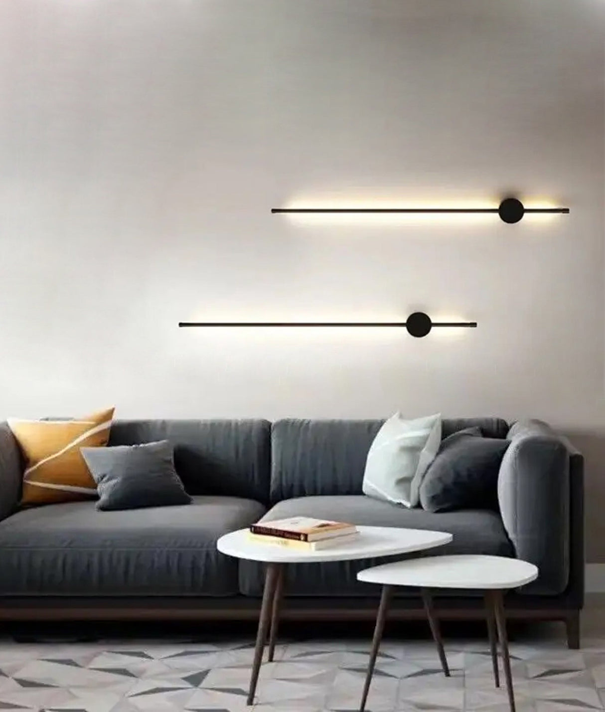 SABER: Interior Linear LED Dual-CCT Wall Lights (Black/ White)