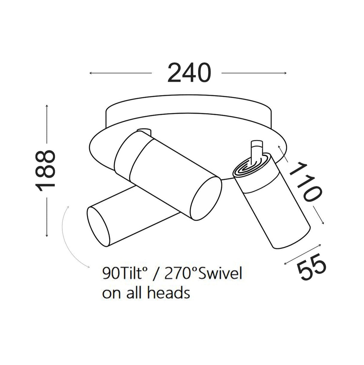SAKUP: Exterior GU10 Adjustable Ceiling Spot Lights IP54