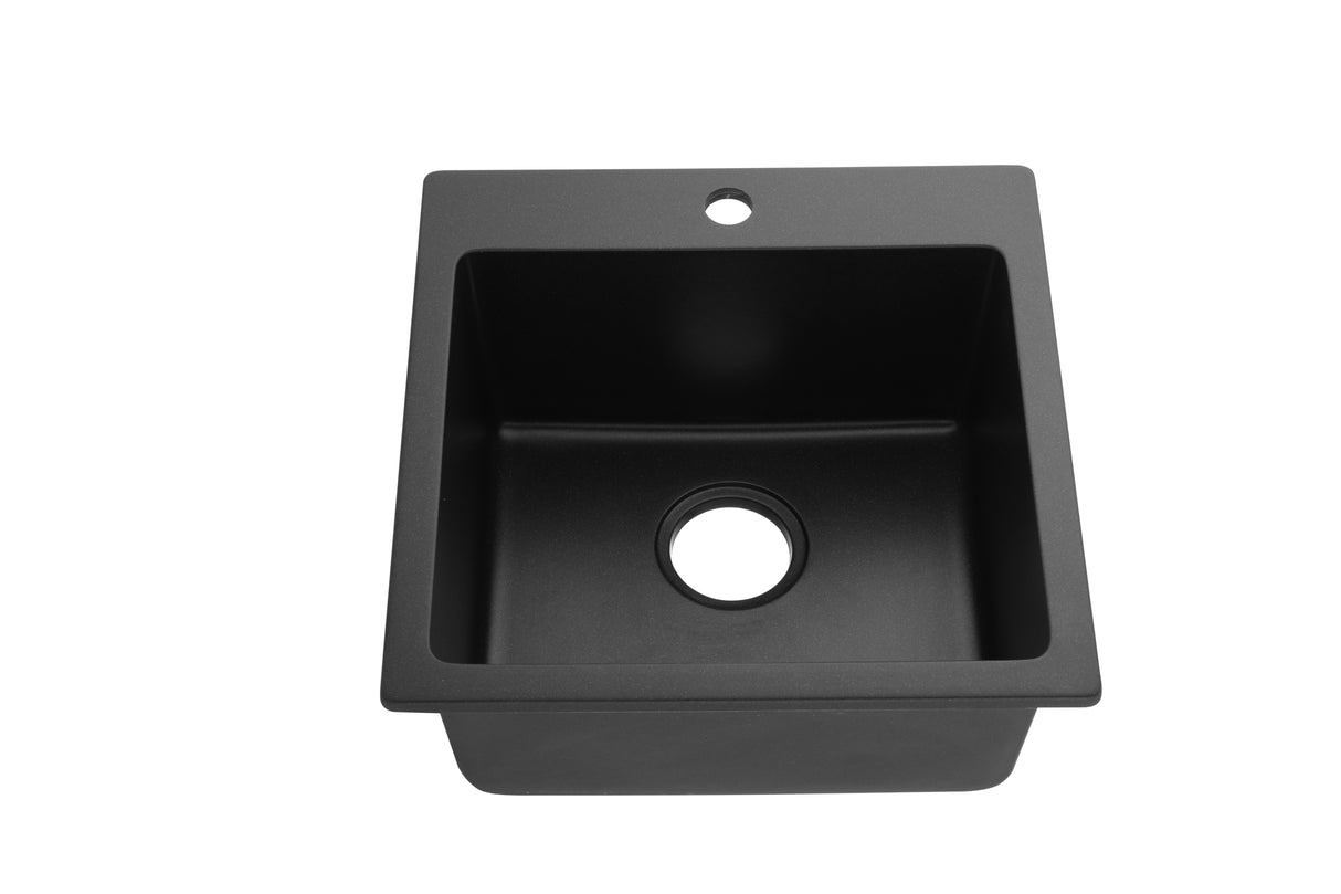 POS Quartz Top-mount Laundry Tub 450x450x220 (Matte Black)