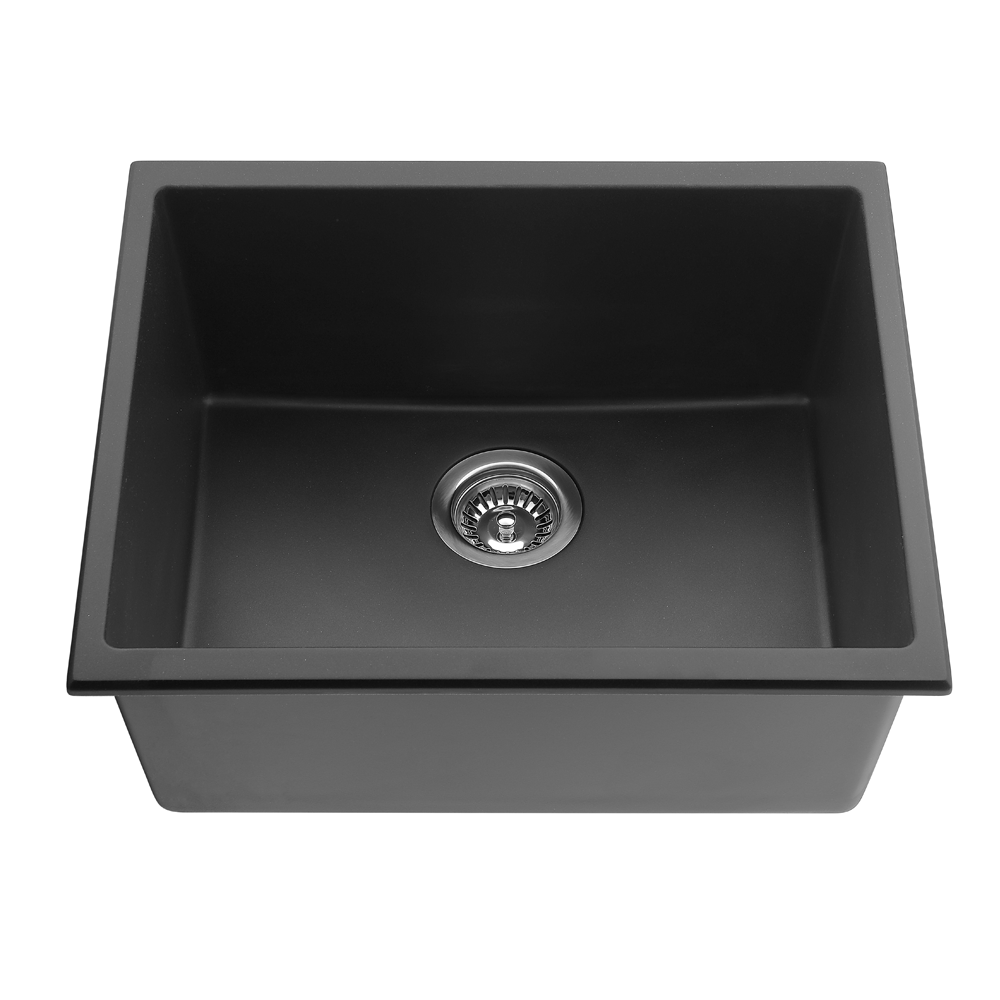 POS Quartz Undermount Kitchen Single Sink 543x457x250 (Matte Black)