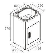 30L Stainless Laundry Tub and Cabinet (500x390x870)