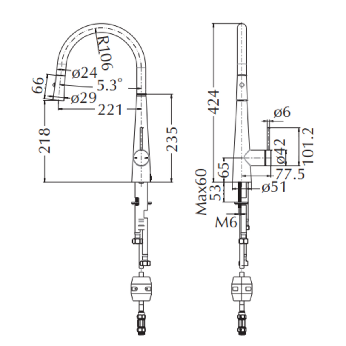 Mica Pull-Out Cone Sink Mixer