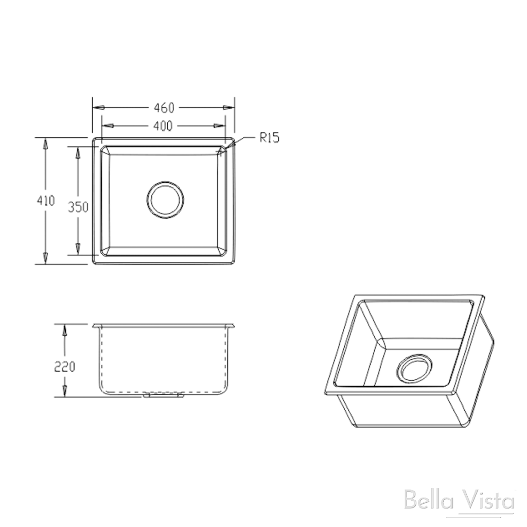 Fomos Sink 460 x 410mm- Clearance