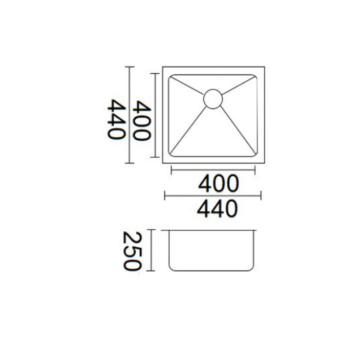 Luminare French Gold Kitchen Sink (440x440x250)