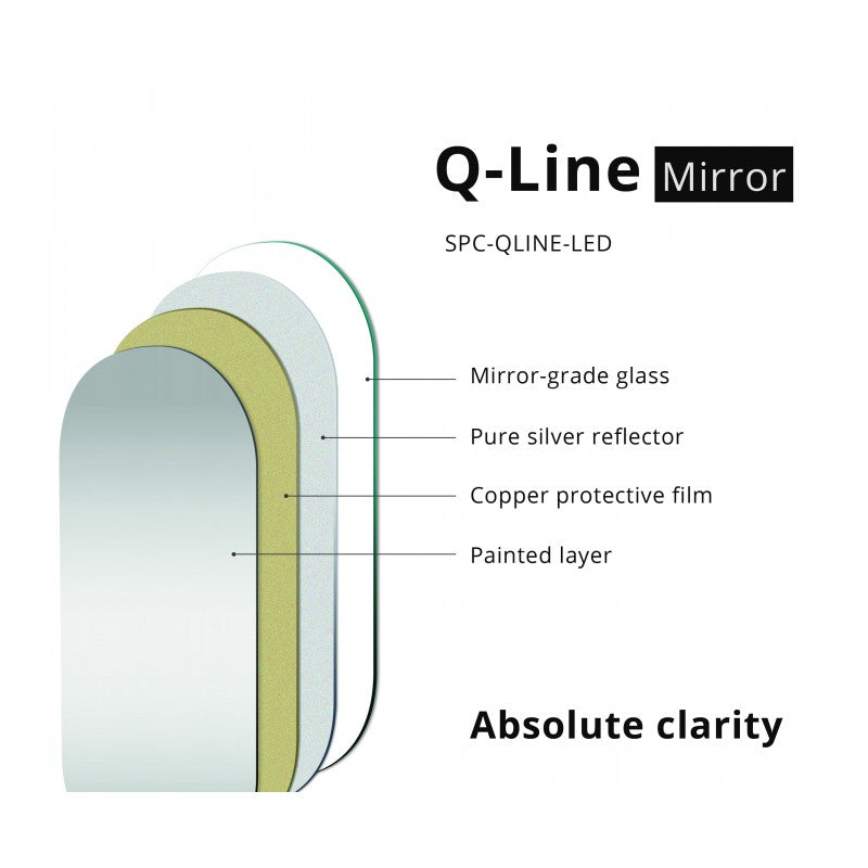 BELBAGNO Q-Line LED Frameless Mirror 580x900mm