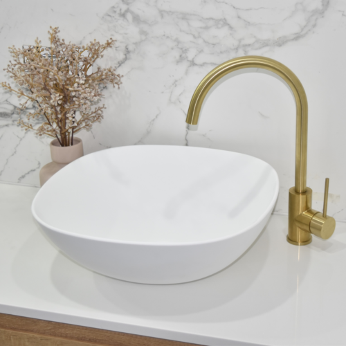 POSEIDON Rolo White Ceramic Basin (Rectangle: 430x430x150)