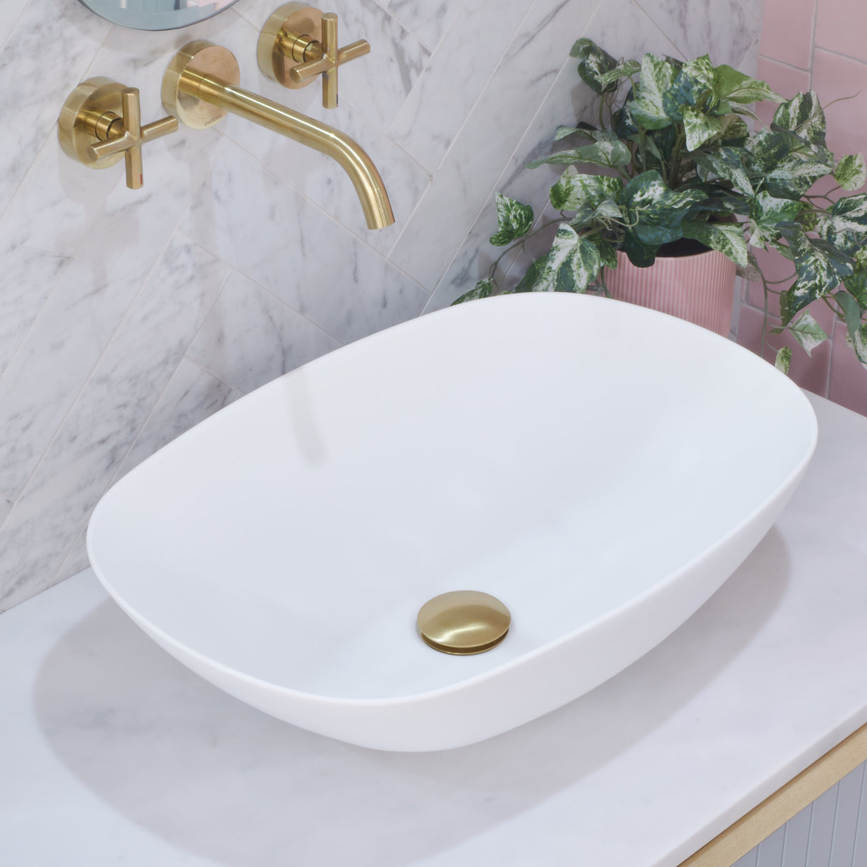 POSEIDON Rolo White Ceramic Basin (Oval: 630x360x150)